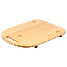 Bamboo Sliding Board for TM5 and TM6 Quick Movement Rolling Board with Wheels and Nonslip Rubber Feet for Food Processor