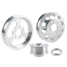 Underdrive Pulley Set Aluminum Alloy Light-Weight Crankshaft Crank Pulley for TT 225 8n 1.8T