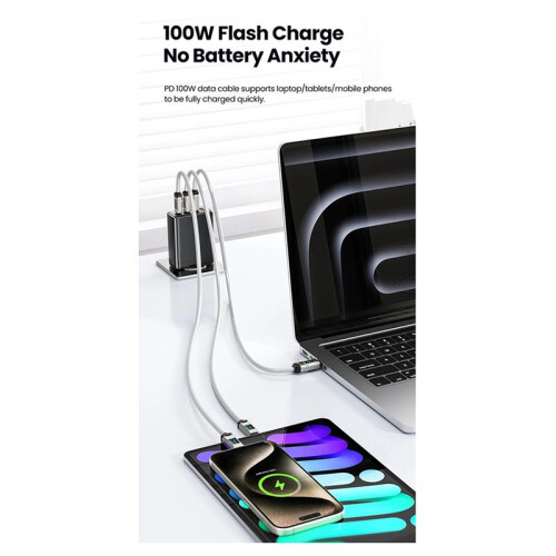 2m Type C to Type C Cable 100W Display Mechanical Data Cable Fast Charging USB C to USB C Cable for  for  A 1