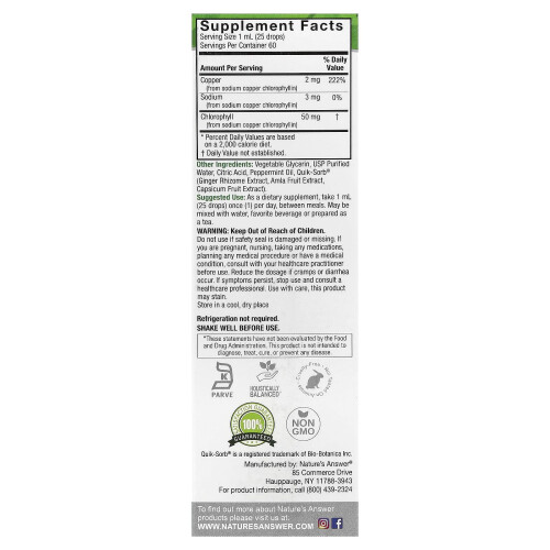 Nature's Answer, Konzentrierte Chlorophyll-Liquiddrops, 50 mg, 2 fl oz (60 ml) 1
