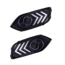 2PCS Car LED Daytime Running Light for Vezel HRV 2018-2020 Car DRL Fog Lamp Decoration with Yellow Turn Signal