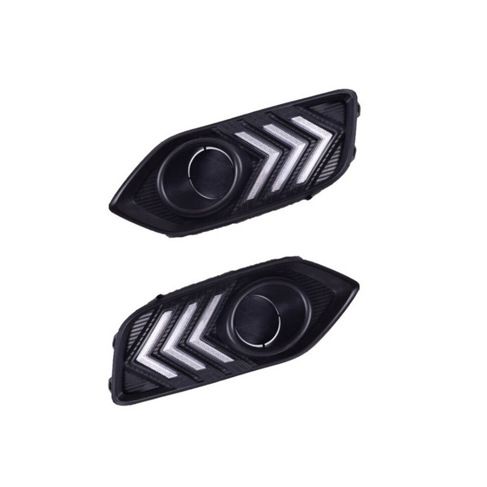 2Pcs Car Led Daytime Running For Vezel Hrv 2018-2020 Car Drl Fog Lamp Decoration With Turn Signal Light/Yellow 6031192293516