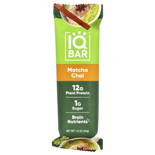 IQBAR, Βαρίδιο Προτεΐνης από Φυτά, Matcha Chai, 12 Βαρίδια, 1.6 oz (45 g) Κάθε 2