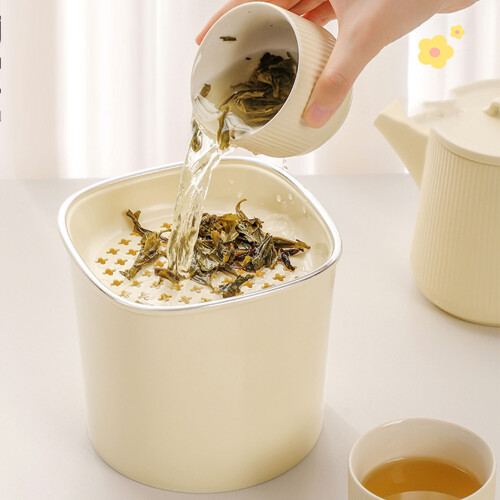 Mini-Plastik-Desktop-Müllbehälter mit Abfluss, 162g, Kompakter Büromüllkorb
