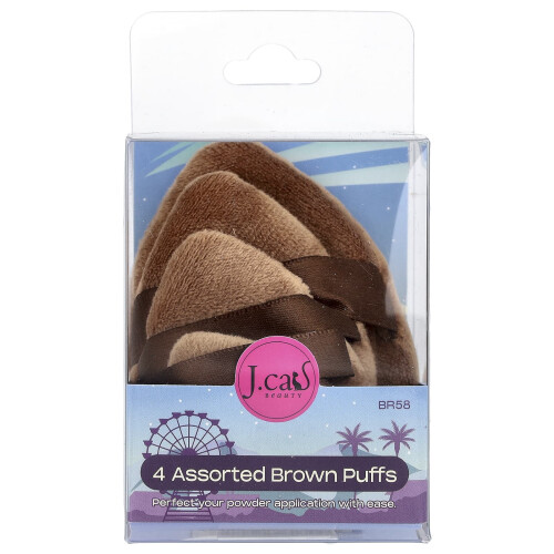 J.Cat Beauty, Assorted Brown Puffs, BR58, 4 Count 1