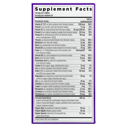 New Chapter, Perfect Postnataalinen Multivitamiini, 192 Kasvis Tabletti 1