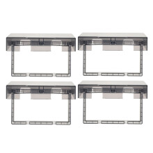 8Pièces Cache-Prises Noir Compact Étanche Usage