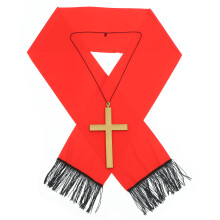 2Ensembles Costume Prêtre Pour Soirée Et Pendentif Croix