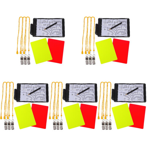 5Sets Draagbare Scheidsrechter Kits Met Standaard Kaarten En 1
