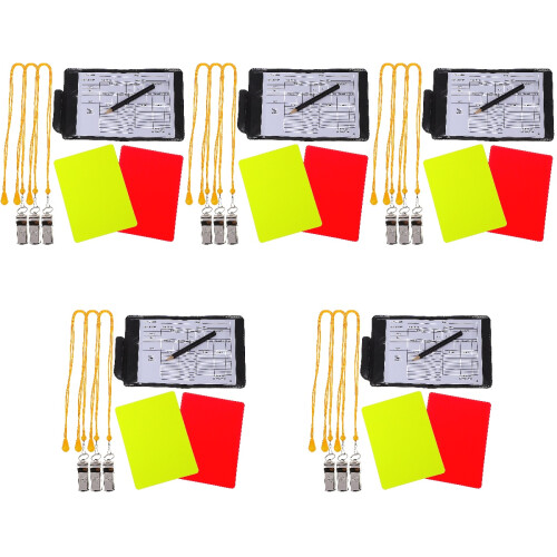 5Sets Draagbare Scheidsrechter Kits Met Standaard Kaarten En 2