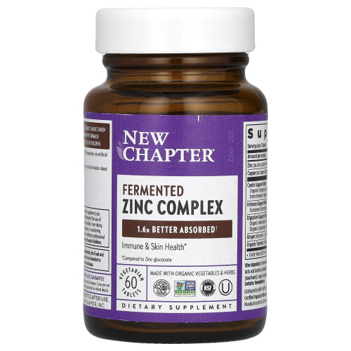 New Chapter, Fermented Zinc Complex, 60 Vegetarian Tablets 2