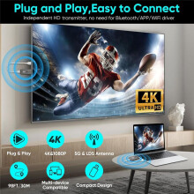 Drahtloser -Kompatibler Sender-Empfänger-Adapter für Video- und Audio-Streaming zum Monitor Von TV-Box/PC/Laptop