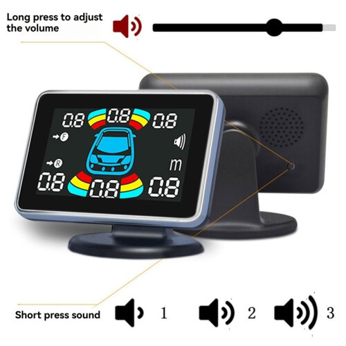8 Parking Sensor Parktronic Automobile Reversing  Electronics Rear Auto Detector Backing Assistance Kit Buzzer B 2