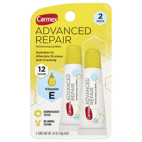 Carmex Carmex, Advanced Αναπλήρωση, Moisturizing Λιπική Κρέμα, 2 Tubes, 0.35 oz (10 g) Each 1