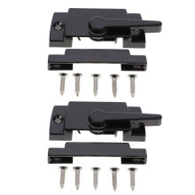 8Ensembles Serrures Coulissantes Zinc Noires Anti-Vol Fenêtres