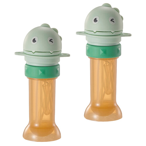 2Pièces Bouchons Silicone PP Dino Vert Caps Voyage