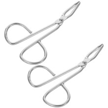 2Pièces Sourcils Acier À Manche Ciseaux Argent