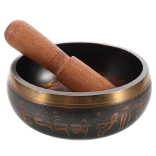 1Ensemble Bol Cuivre Bois Bol Chantant Pour Yoga