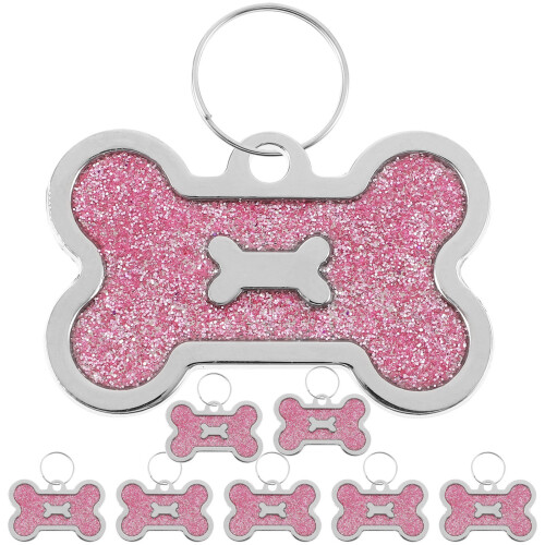8Pièces Accessoires Animaux Plaques Zinc Rose Os