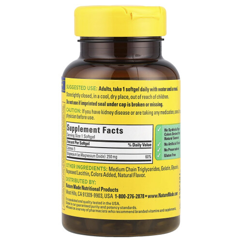 Nature Made Nature Made, Μαγνησίου, 250 mg, 90 Softgels 2
