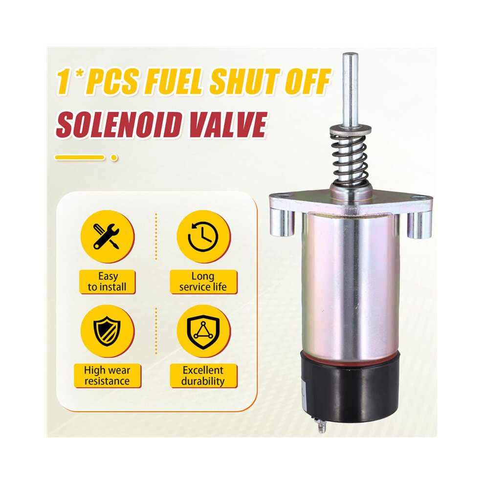 12V Fuel Shut Off Solenoid 125-5773 8C-9986 For Engine Sr4 3204 3304 3304B 3306 3306B 3306C Light 4713694618234
