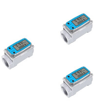 3X Digital Turbine Water Flow Meter Digital LCD Display with NPT Counter and FNPT Thread Gas Oil Fuel Flowmeter (1 Inch)