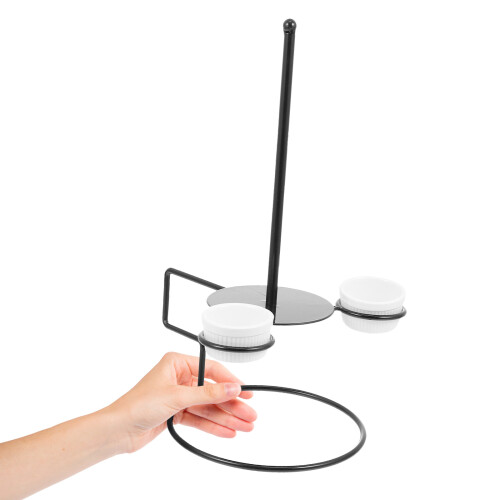 3Sets Black Stainless Donut Rack Party Dessert Display Stand