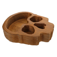 5Pièces Plateau Bois Crâne Marron Clair Bol Snacks Décor Halloween