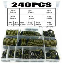 240pcs Bonded Washer Metal Rubber Oil Drain Plug Gasket Fit M6 M8 M10 M12 M14 M16 Combined Washer Sealing Ring