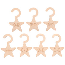 7Pièces Clairs Diviseurs En Bois Pour Vêtements Bébé À