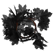 2Pièces Gothique Noire En Soie Pour Déco Maison Halloween