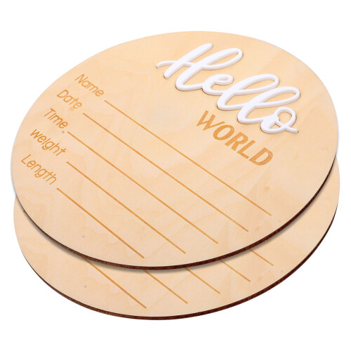 8Pièces Panneaux Rond Bois Clair Annonce -