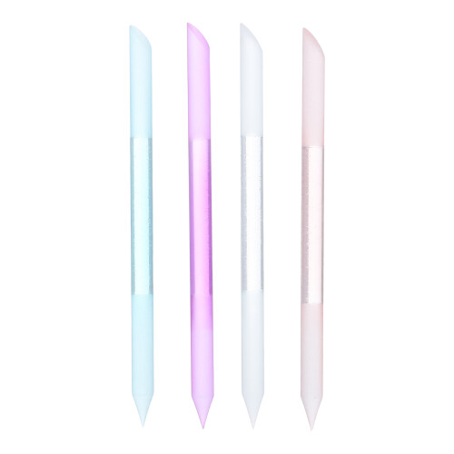 4Pcs Durable Glass Nail Files Double-Sided Manicure Sticks Multi Color
