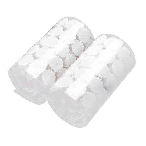 400Pairs White Round Dot Stickers Double Sided Hook Tape for Wall Use