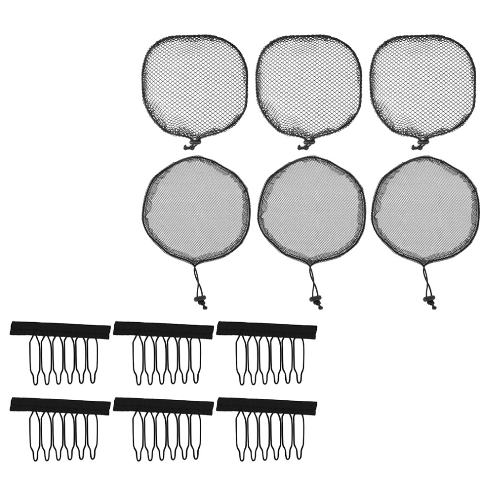 Totority Unisex 2 Sets Ballet Bun Hair Net Mesh Drawstring Hairnet Caps For Ponytails