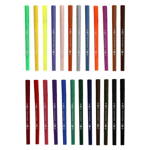 Multipurpose Plastic Watercolor Markers with Dual Tips