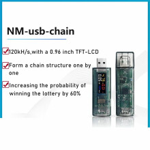 NM-Usb-Chain NMMiner ESP32 120kH/S BTC-Lotteriekarte mit TFT-LCD USBA-TypeC-Messgerät, Verbunden mit Anderem Lotteriegerät