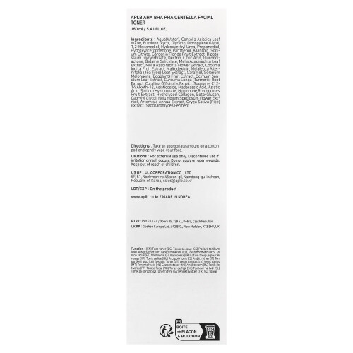 APLB, AHA BHA PHA Centella Gesichtstoner, 5.41 fl oz (160 ml) 2