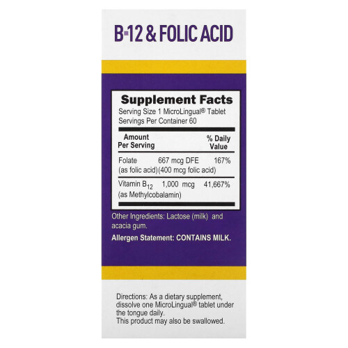 Superior Source, Ácido Fólico e B-12 de Metilcobalamina, 60 Tabletes de Dissolver Instantaneamente 1