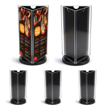 5Pcs Clear Acrylic Tabletop Sign Holder 360-Degree Rotating Menu Stand