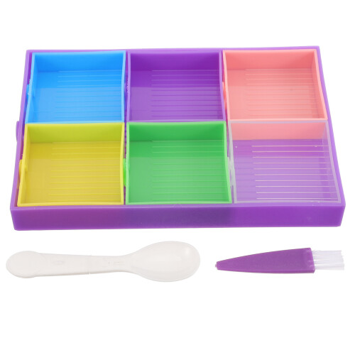 3Sets Multi Color Plastic Bead and Diamond Sorting Trays for Kids