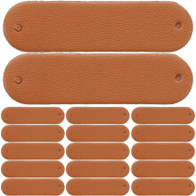 500Pcs Coffee PU Handmade Labels for DIY Crochet Hats Bags