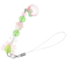 4Pcs Trendy Phone Wrist Strap Lanyard Tulip Peach Charm for Keys Bag