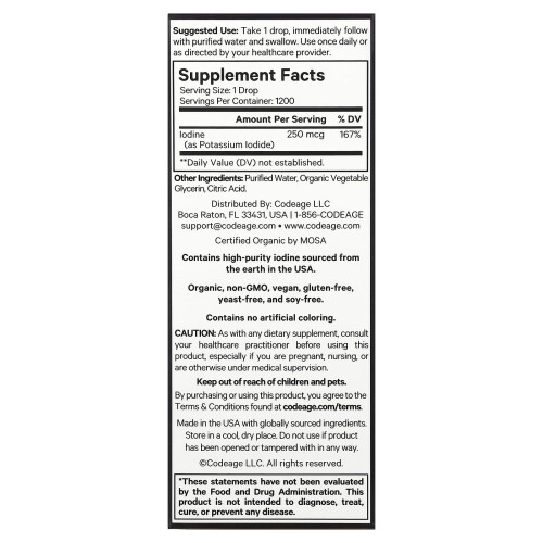 Codeage, Iodine+, 2 fl oz (59.2 ml) 1