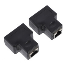 4St 1- -2 Ethernet Splitter Zwarte Plastic Connector Voor Thuis