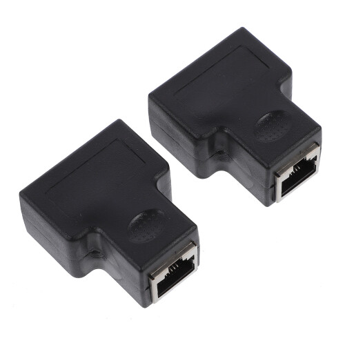 4St 1- -2 Ethernet Splitter Zwarte Plastic Connector Voor Thuis