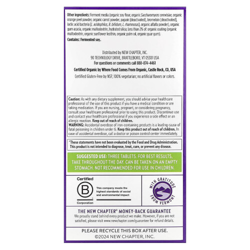 New Chapter, Multivitamin prenatal avansat, 270 Tablete vegetariene 2