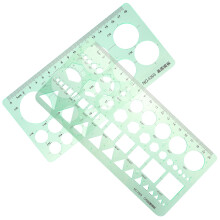10Pcs Plastic Geometric Drawing Templates Green Rulers for Students