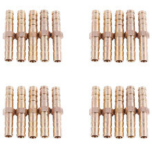 20 Pcs Gold Tone Brass Straight Hose Connector Joiner