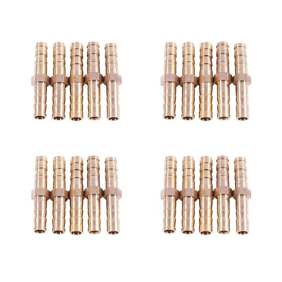 20 Pcs Tone Brass Straight Hose Connector Joiner Gold 6033590084789
